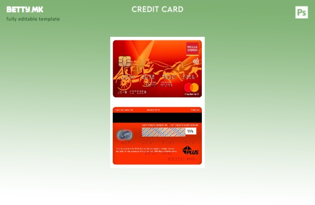 Модерен стил на шаблон за мастер картички на банката на САД Wells Fargo